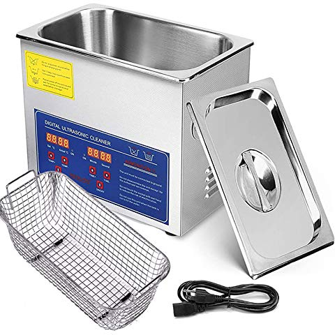 HEWXWX Nettoyeur à Ultrasons, 1.3L 2L 3L 6L 10L 15L 22L 30L - Affichage NuméRique De La TempéRature, avec Minuterie, Acier Inoxydable, Nettoyant pour Lunettes De Bijoux De Laboratoire,1.3L