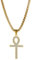 JewelryWe Ankh Kreuz Halskette Herren: Gold Edelstahl Ägypten Anch o. Ankh Kreuz Anhänger Kette mit Zirkonia Ägyptisches Symbol Amulett Schmuck Geschenk für Männer Frauen