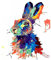 Peindre par Nombre Kits pour Adultes Enfants,DIY Peinture à l'huile Kits pour Lapin Animal lièvre coloré,Peinture de Dessin et pinceaux sur Toile de Haute qualité sans Plis，sans Cadre,30x40cm