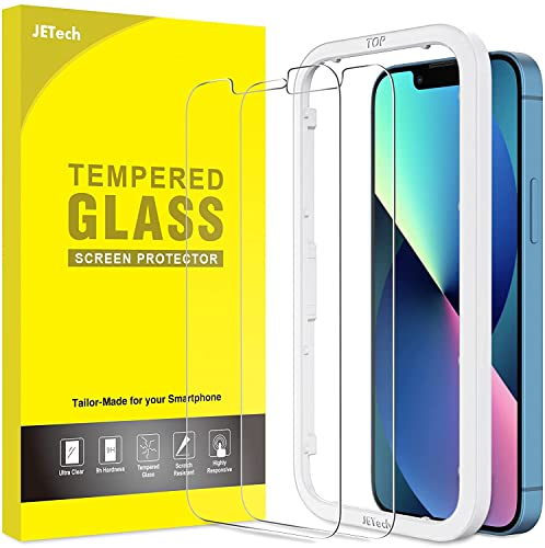 JETech Protector de Pantalla para iPhone 16e 2025, iPhone 13/13 Pro 6,1 Pulgadas, Cristal Vidrio Templado, con Herramienta de Fácil Instalación, 2 Unidades
