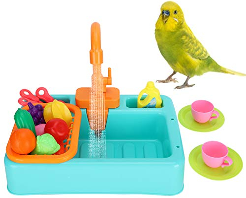 Ruiqas Haustier Vogel Badewanne Multifunktionale Badewanne Automatische Papageien Badezimmer Vogeldusche Badewanne mit Spielzeug