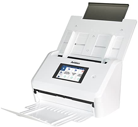 Avision AN335WL Stand-Alone A4 Dokumenten Scanner mit Bildprozessor VM3 I 10 92cm (4 3) Touch Display 40ppm/80ipm 50 Seiten ADF USB 3.2 WLAN Ethernet Scan to USB ISIS/Twain Treiber Weiss