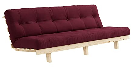 Karup Design, Lean, 3 Sitzer, Schlafsofa, Gestell: Unlackiert, Matratze: Bordeaux