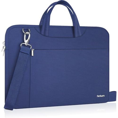 Ferkurn Laptop Bag Case for Women Men, Laptop Sleeve Computer Bag Briefcase with Shoulder Compatible with Macbook Pro/Air, HP Chromebook, XPS, ASUS, Acer, Samsung, Blue, 14 Inch