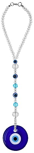 Cobee Evil Eye Car Hanging Ornament Evil Blue Eye Charms for Car Rear View Mirror, Evil Eye Beaded Decor Car Charms Pendant, Car Amulett Ornament for Protection & Blessing (Classic Evil Eye)