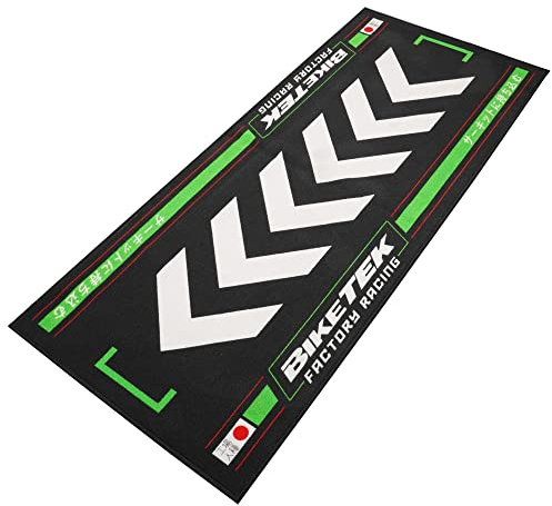 BikeTek Series 7 Motorcycle Workshop Pit Garage Mat Green Rising Sun 190 x 80 cm