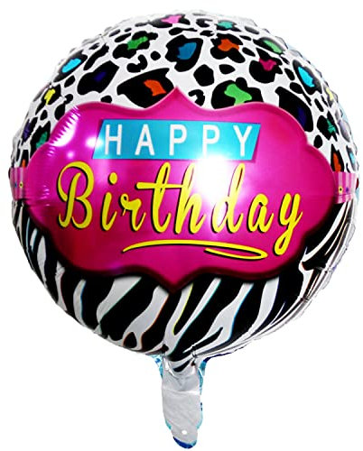 Happy Birthday Luftballons - Geniale Geschenkidee Deko für Geburtstage oder Partys Ballon Helium Folienballon klein mit für Kinder Dekoration Partydeko JGA Geschenkidee - Muster leoparden zebra