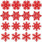 MaoNativey Weihnachtsuntersetzer-Sets, Schneeflocken-Design-Cup-Matten Rutschfeste hitzebeständige wiederverwendbare Untersetzer für die Weihnachtsfeier-Esstischdekoration, 16er-Pack