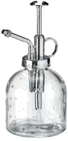 Home Stuff Sesamfron - Regadera de cristal con bomba de acero inoxidable, regadera de vidrio para interiores para regar plantas pequeñas en el hogar u oficina, 25 CL