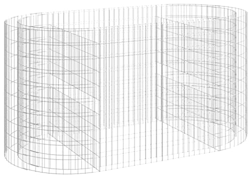 vidaXL Lit Surélevé à Gabion Parterre de Fleurs Support de Plante Jardinière Pot de Fleurs Jardin Terrasse Extérieur Fer Galvanisé 200x100x100 cm