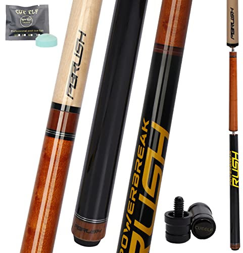 CUEELF Heavy Hitter Jump Break Pool-Queue, 567 g, 595 g, 623 g, 652 g, 3-teiliger Poolstick, extra harte Bakelit-Spitze für explosive Pausen und mühelose Sprünge
