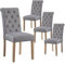 Yaheetech Lot de 4 chaises de Salle à Manger avec Dossier Haut Pieds en Bois Massif Assise rembourrée pour Maison Bureau Cuisine Bar Réunion Hôtel Gris foncé