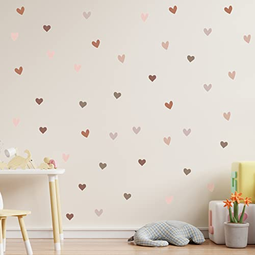 Herzen Set 72 Stück Wandtattoo für Babyzimmer, Wandaufkleber Kinderzimmer, Selbstklebende Herzen Wandsticker Wandtattoo für Kinderzimmer Babyzimmer Junge Mädchen