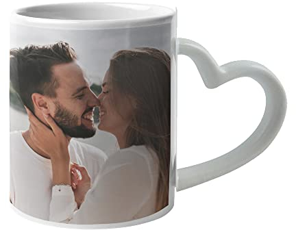 Taza asa Corazón Personalizada con Foto o texto de cerámica regalos originales regalo personalizado