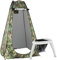 Stagecaptain Quixie Privacy Toilet Set - Festival- und Reisetoilette mit Sichtschutz-Zelt - Für Kinder und Erwachsene - Mit Handwaschsprayer - Inklusive 10 Auffangbeutel - Camouflage