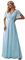 Ever-Pretty Women's V-Neck Ruffles Sleeves Chiffon Party Dresses for Women Bridesmaid Blue 18UK