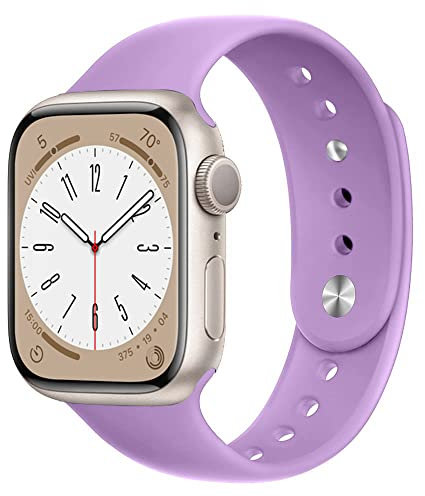 DMVEIMAL para Correa Apple Watch 40mm 41mm 44mm 45mm Series 9/8/7 iWatch se 6 5 4 3 38mm 42mm hombr/Mujer,Bracelet Silicona Deportiva Pulsera Apple Watch Ultra/2 49mm Band Strap Reloj,Lavanda