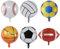 ALEGRE® Football Luftballons Set,6 Stück Kindergeburtstag Deko Folienballons,18 Zoll Basketball Fußball Baseball Volleyball Ballons,Sport Helium Ballon für Kinder Geburtstag Party Deko und Babyparty