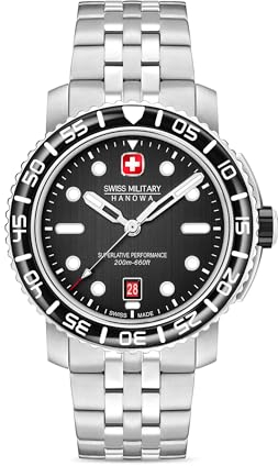 Swiss Military Hanowa SMWGH0001702 Black Marlin Herrenuhr mit Edelstahlband 20 ATM