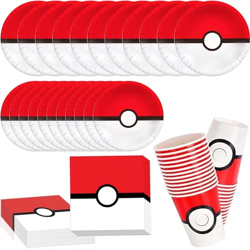 50 Stück Partygeschirr Set,Partygeschirr Geburtstag,Kindergeburtstag Geschirr Set,Kindergeburtstag Deko,Geburtstag Deko,Mit Teller Becher Servietten,Party Geschirr für 10 Gäste