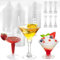 CYEER 100 Pcs Plastic Martini Glasses, 2 Style Disposable Cocktail Glasses 5oz /4oz, Ice Cream Dessert Cups Plastic Glasses for Bar Outdoor Parties, Weddings