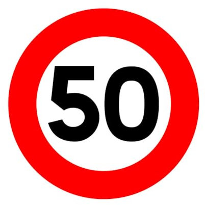 Signalétique.biz France – Panneau provisoire COMACEL 350 mm (35 cm) Limitation à 50 km/h