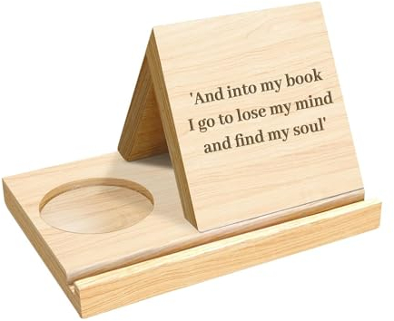 Sollee Hölzernes Dreieck Bücherregal Buchhalter Holz Dreieck Buch Rest benutzerdefinierte Buch Stand Buchhalter Eiche Geschenk für Buchliebhaber Freunde