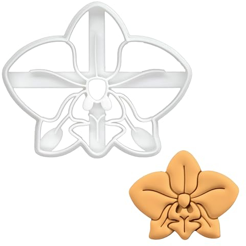 BAKERLOGY Orchid Flower Cookie Cutter - Detailed Biscuit Cutter Design for Baking and Crafts, Ideal on Fondant, Dough, Clay