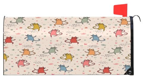 Cover per cassetta della posta con gatti divertenti che ballano, avvolge magneticamente la cassetta della posta, impermeabile, per la posta, per la posta, per la decorazione della casa, per giardino,