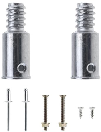 MEETOOT 2PCS 0.85inch/22mm Threaded End Replacement Repair Kit Metal Handle Extension Rod Adapter End Silver Brush Threaded Fitting for Boat Hook Rod Paint Brush Duster and Deck Brush