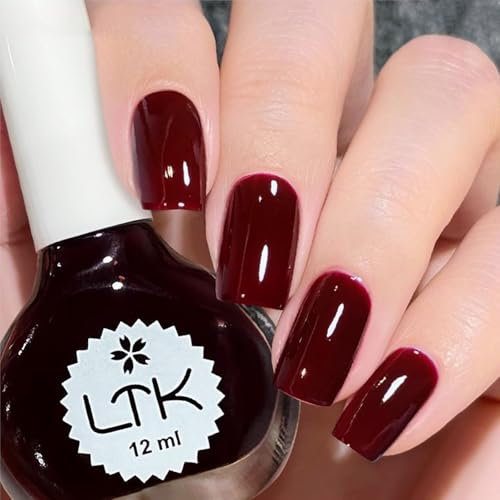 Red & Burgundy Nail Polish - Long Lasting & Quick Dry - Cherry Red & Dark Red Shades - DIY Nail Art
