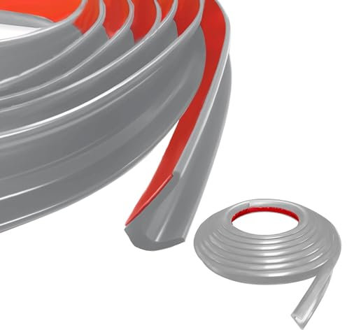 J Shape RV-Regenrinne, 2.5 M Selbstklebende Rückseite, PVC Tropfführungen, Dach-Regenumleitungsstreifen für Fahrzeug, LKW, Wohnmobil, Boot, Auto, Van, Tür, Wohnmobil (Grau, 2.5M)