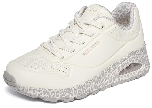 Skechers Damen UNO Safari Time Turnschuhe, White Lead, 38.5 EU