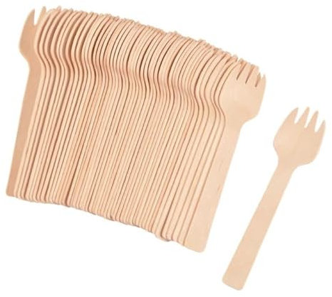 Lot de 25 Mini Fourchettes Réutilisables Verrine 10cm Naturel