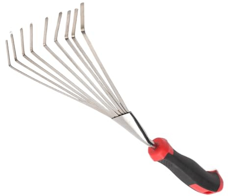 Mini-Gartenrechen – Rechen für die Gartenarbeit | Rechen für Rasen, Kunstrasen und Moos | Rechen zum Graben von Muscheln | Gartenkralle zum Graben von Muscheln | kleine Hand | Sm