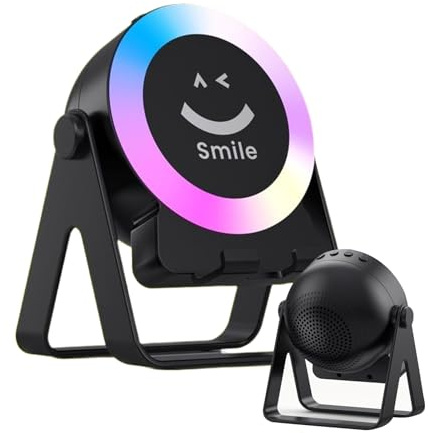 Genérico Haut-parleurs sans fil, petite enceinte sans fil avec lumière et support, technologie intelligente pour chambre, voyage, salle de bain, cuisine