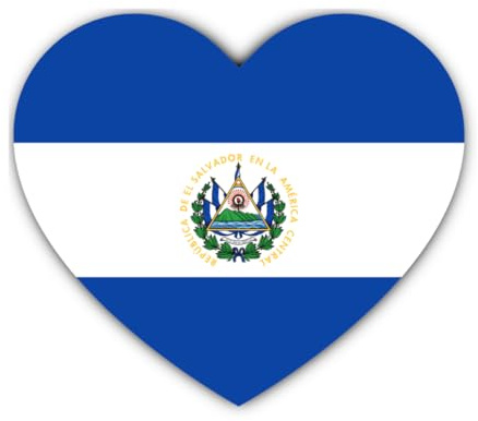 Adesivo: 200 mm, 1 pezzo – Adesivo a forma di cuore, bandiera El Salvador 200 mm (20 cm) in vinile resistente alle intemperie, per auto, laptop, valigia