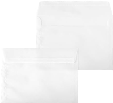 Netuno 20 Briefumschläge transparent Weiß DIN C5 16,2x22,9 cm edel und fein | 110g durchscheinendes Papier · große schöne durchsichtige Kuverts für Jubiläum, Hochzeit, Einladung & Geldgeschenke