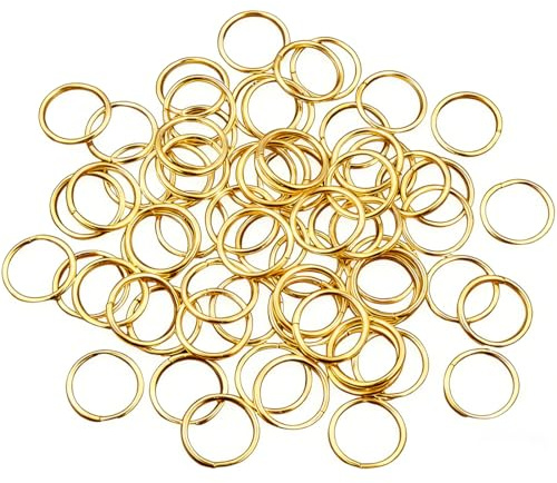 COYUN 160 Stück 8 mm Schlüsselring Klein, Schmuck Kleine Ringe, Spaltringe Gold Sprungring Schmuck, Edelstahl Biegeringe für Halsketten, Armbänder, DIY Ornamente(Gold)