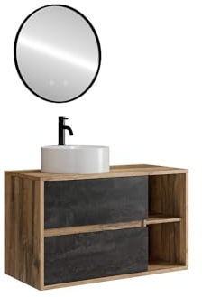 Vente-unique - Einzelwaschtisch Tikitiki -L 100cm x B 45.5cm x H 60cm- Holzspan - naturfarben hell