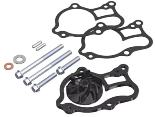 Motorrad Wasserpumpe Abdeckung Motorrad Wasserpump Passend für Yamaha YZ250 YZ 250 1999–2024 YZ250X YZ 250X 2016–2023. Übergroßes Wasserpumpen-Laufrad-Kühler-Set(Black)