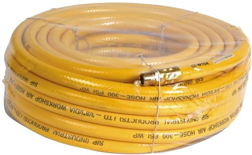 SIP Air Compressor Hose 50ft 15.2m Workshop Airline Hose PVC 20.7Bar (300psi) 1/4 BSP Fittings