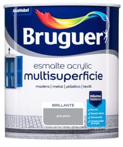 Bruguer Acrylic Multisuperficie Esmalte al agua Brillante Gris Perla 750 ml