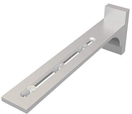 Flairdeco Wandträger / Wandwinkel mit Langloch für Vorhangschiene, Metall, Silbergrau, lang