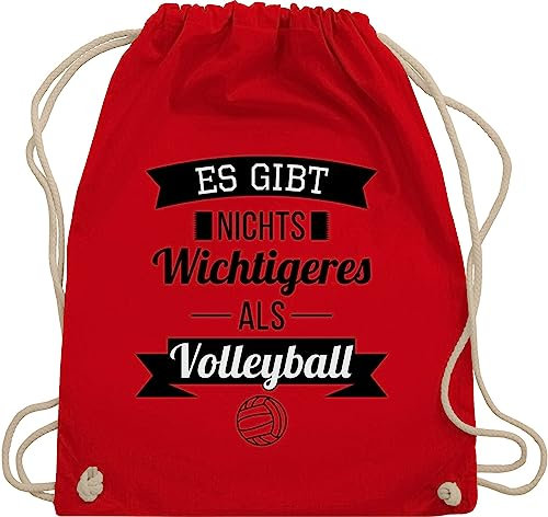 Shirtracer Turnbeutel Rucksack - Geschenke Zubehör - Es gibt nichts Wichtigeres als Volleyball - Unisize - Rot - beutel volleyballtasche volleyballer turnsack volleyball-turnbeutel vollyball geschenk