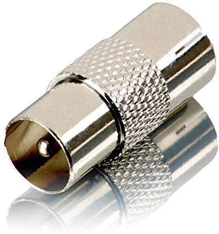 Movoja TV Verbindungsstück - Einfacher Anschluss 2er Kabel | KOAX | Metall | Antennen Adapter Koax auf Stecker | Fernsehkabel Verbinder Kupplung Verlängerung Anschluss