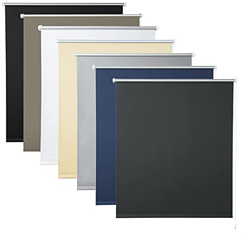 WOLTU Verdunklungsrollo ohne Bohren Anthrazit 70x160cm (BxH), Thermorollo Klemmfix Fensterrollo Seitenzugrollo easyfix Verdunkelung Rollos Sichtschutz und Sonnenchutz, Klemmrollo für Fenster & Tür