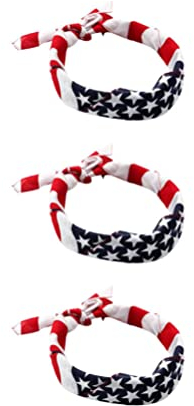 PRETYZOOM 3Pcs Amerikanische Flagge Bandana Stirnband USA Flagge Kopfbedeckung Unisex Cowboy Bandanas Patriotische Accessoires