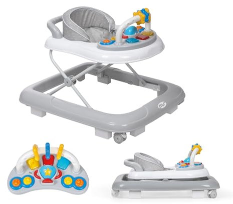 MS BabyWorld - Trotteur BASIC - Trotteur pour bébé avec plateau de jeux interactif avec sons | Base anti-basculement | Trotteur avec roues en silicone et 3 positions de hauteur