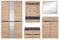 Stella Trading MEMPHIS Flurgarderoben Set in Artisan Eiche Optik, Graphit - Modernes Garderobenset 5-teilig für Ihren Eingangsbereich - 295 x 192 x 38 cm (B/H/T)